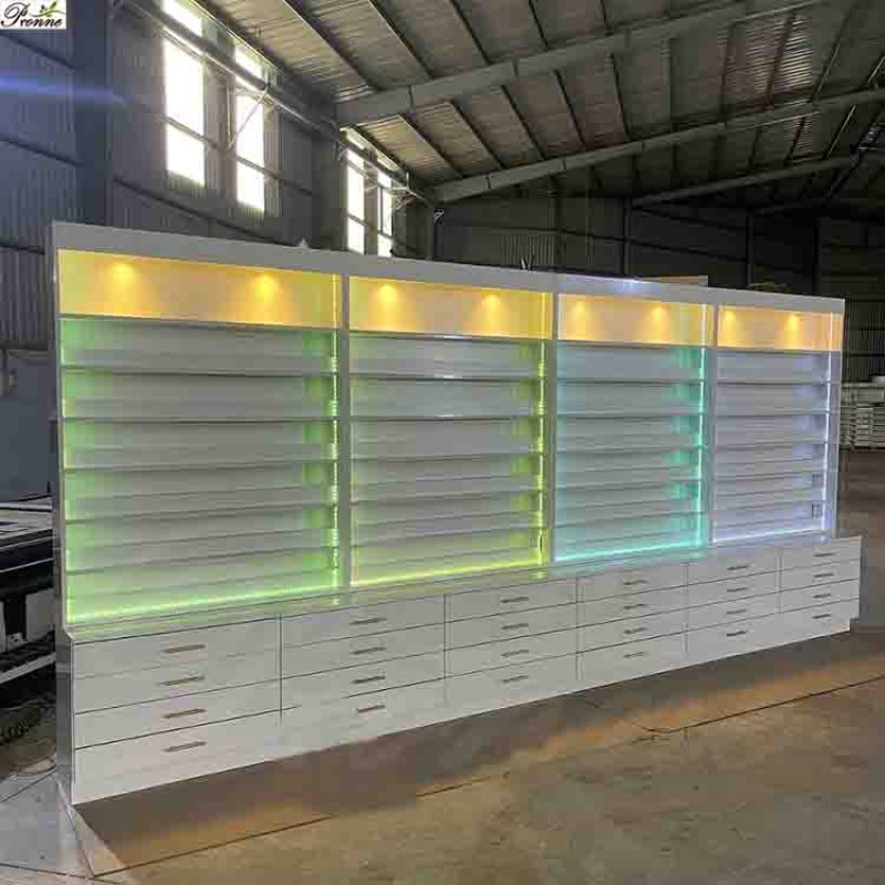 Nail Polish Organizer Manufacturer - Gold Wall Shelf 4 Tier Metal Cosmetic Storage Organizer with Logo