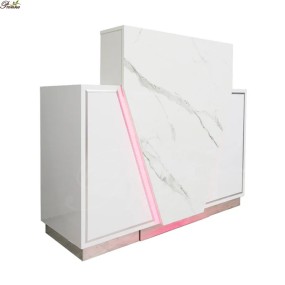 Reception Table Manufacturer - High Quality Glossy Cheap Luxury Pink Tufted Cash Desk