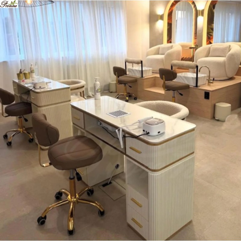 Manicure Desk Manufacturer - Nail Supply Beauty Salon Custom Made Anti-acetone Wooden Table