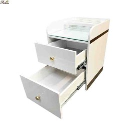 Hair Dresser Trolley Manufacturer - Barber Shop Gold Styling Station Lockable Durable Wooden Cart