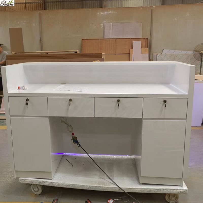 Front Desk Factory - Used Modern White Reception Counter with Lighting