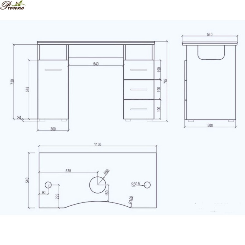 Manicure Table Factory - Modern Design European Salon Furniture Wholesale Single with Aspirator