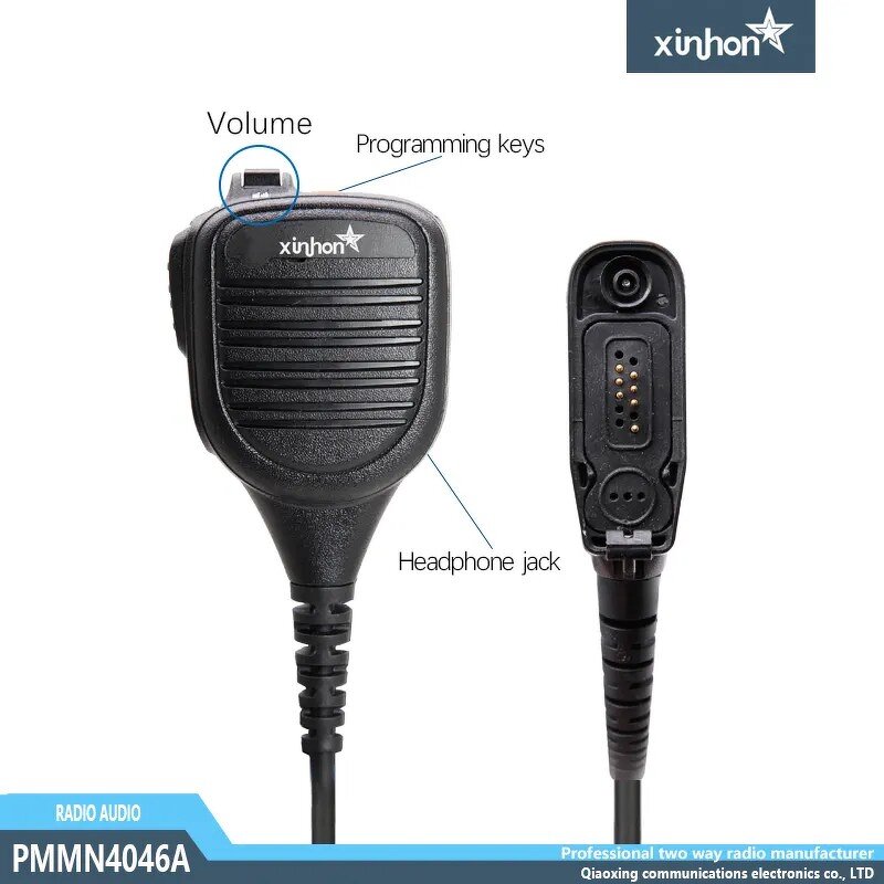 Remote Speaker Microphone Manufacturer - PMMN4046 with Emergency Alarm for DSG8500E XPR7550e