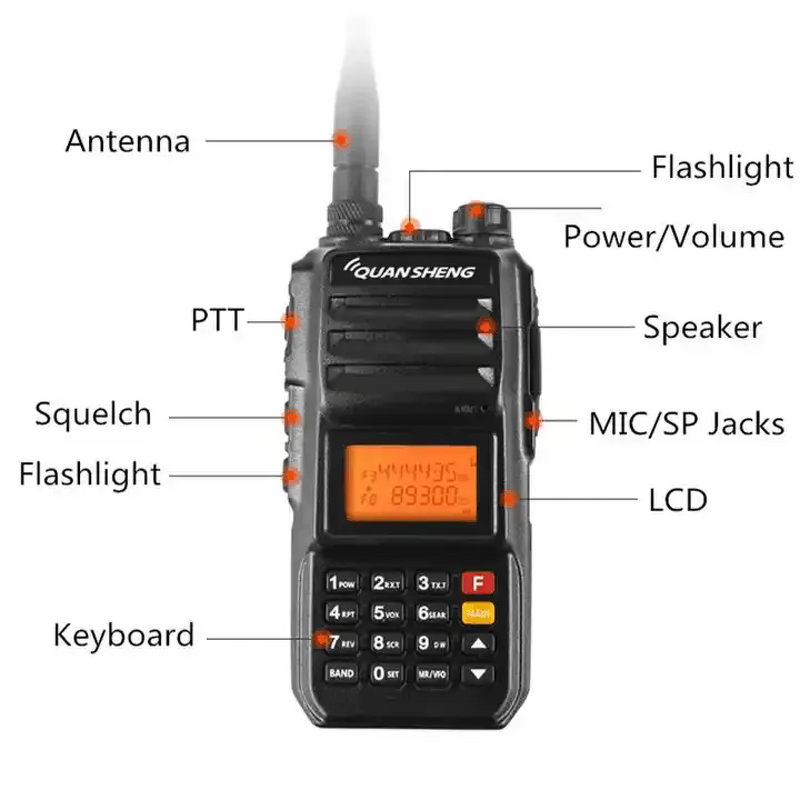 Walkie Talkie Manufacturer - QuanSheng TG-UV2 Plus 10KM Long Range Dual Band 136-174 400-470MHz