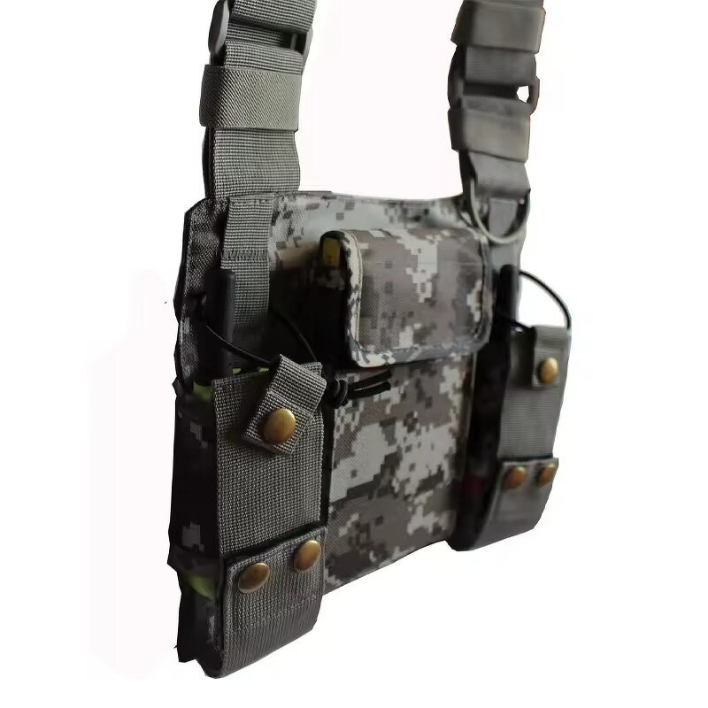 Radio Chest Harness Manufacturer - Tactics Case with Front Pouches for Universal Baofeng