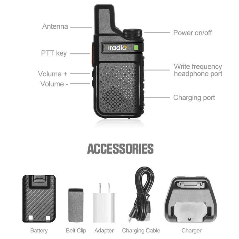 Handheld Walkie Talkie Manufacturer - Iradio V2 Mini UHF PMR 446 with Internal Antenna