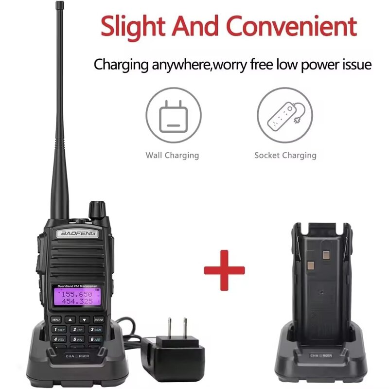 Walkie Talkie Manufacturer - BF UV-82 8W Dual Band UHF VHF PTT Long Range 10km