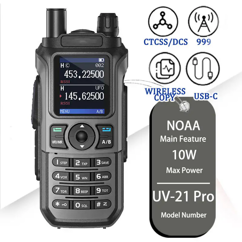 Two-Way Radio Manufacturer - UV-21 Pro V2 Handheld Dual Band 5W VOX DTMF