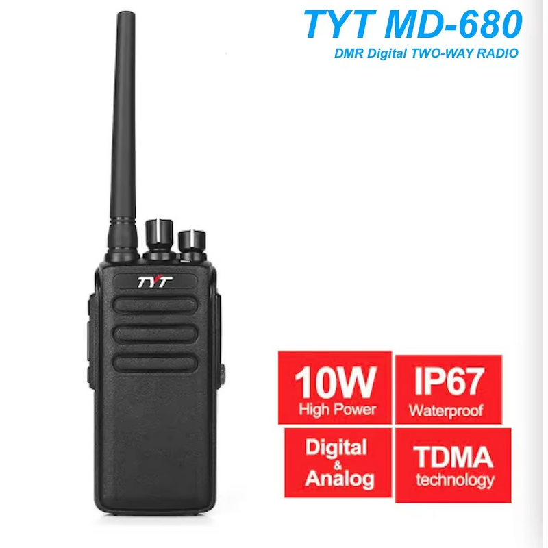 Walkie Talkie Manufacturer - TYT MD-680 DMR Handheld 10W IP67 Waterproof Digital Two-Way