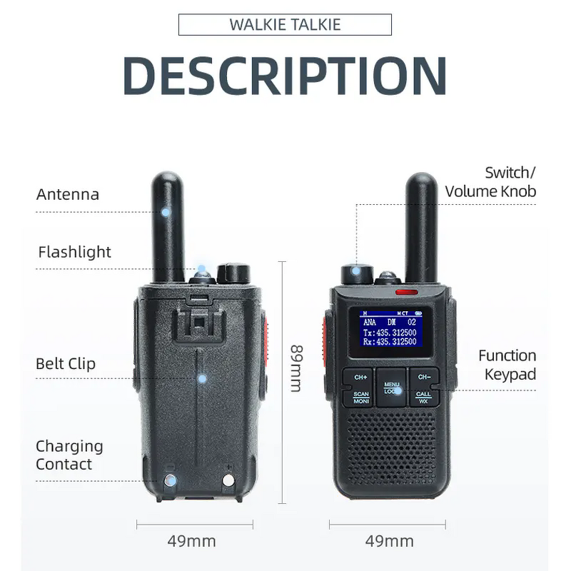 DMR Walkie Talkie Manufacturer - YANTON DM-310 MINI Slim Type C USB Charge UHF PMR