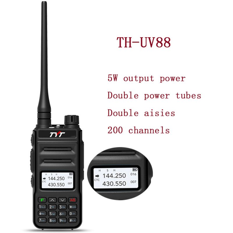 Walkie Talkie Manufacturer - TYT TH-UV88 Dual Band VHF 136-174MHz & UHF 400-480MHz 5W