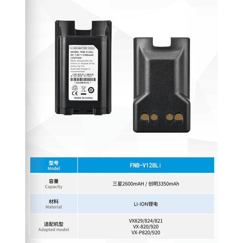 Replacement Lithium Battery Manufacturer - FNB-V128LI for VX829/824/821 VX-820/920