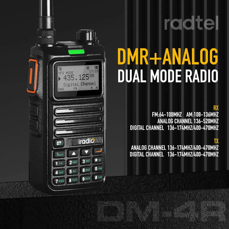 Walkie Talkie Manufacturer - Iradio DM-4R 5W Output Power Analog UHF & VHF DMR