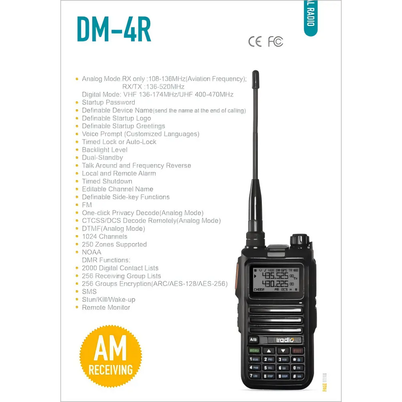 Walkie Talkie Manufacturer - Iradio DM-4R 5W Output Power Analog UHF & VHF DMR