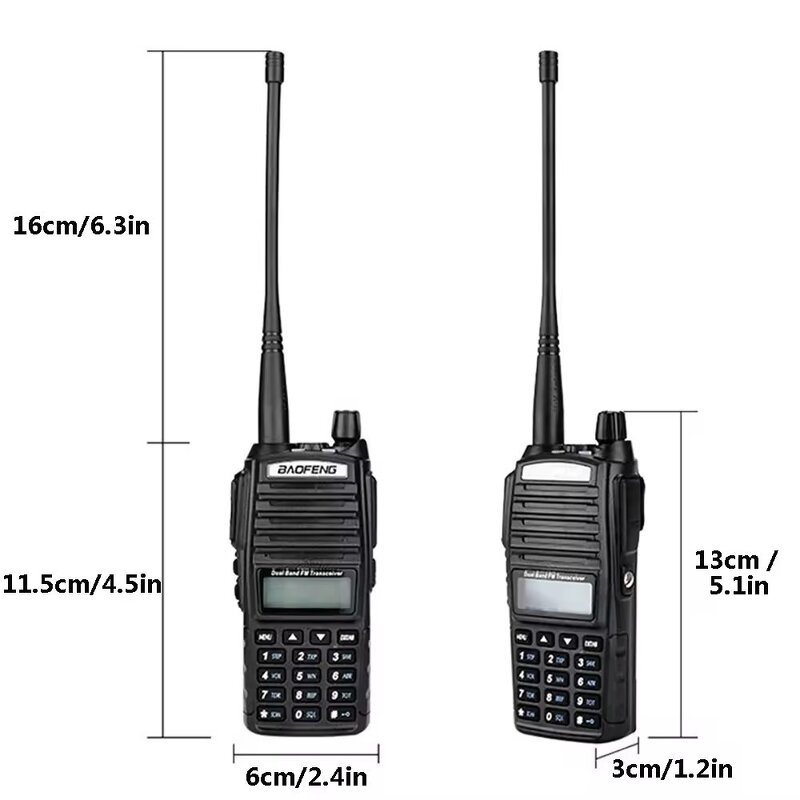 Walkie Talkie Manufacturer - BF UV-82 8W Dual Band UHF VHF PTT Long Range 10km