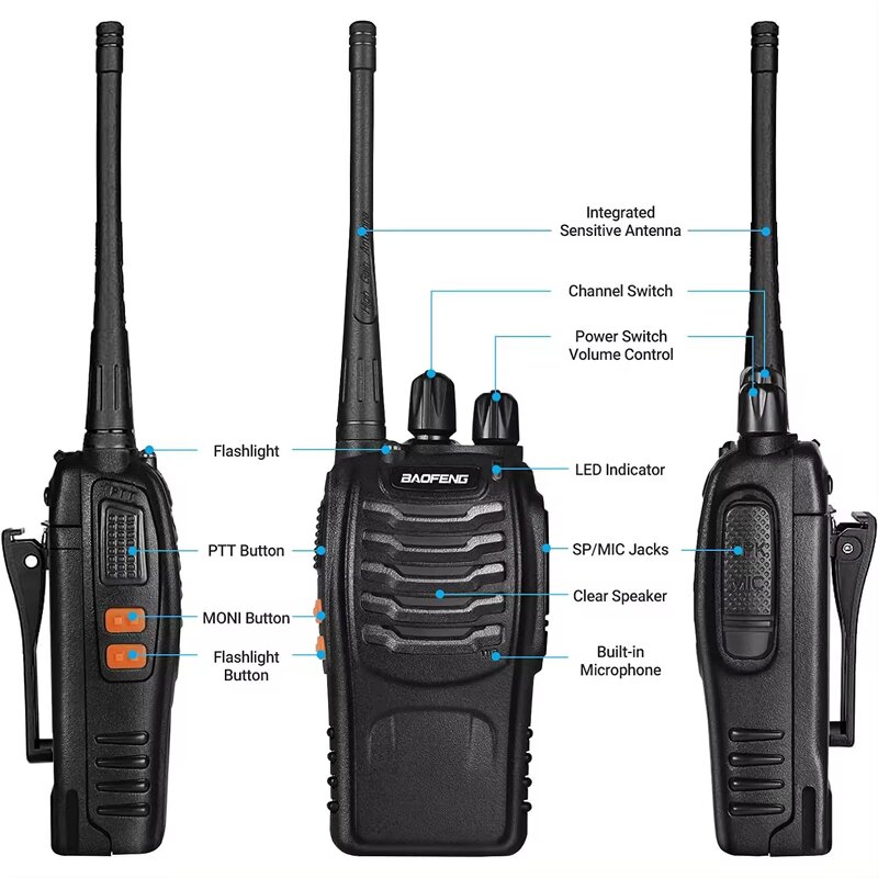 Walkie Talkie Manufacturer - BF-888S UHF 16CH 1500mAh Two Way Radio