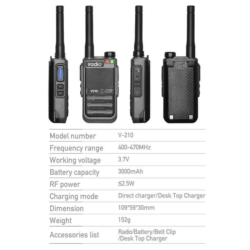 Analog Radio Manufacturer - Iradio V210 80 Channel 2.5W Output Power UHF & VHF DMR