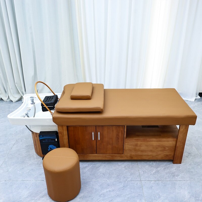 Spa Bed Manufacturer - Thai Style with Ceramic Shampoo Storage