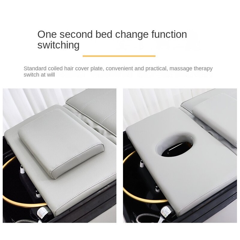 Shampoo Bed Manufacturer - Modern Synthetic Leather with Steam Spa Head