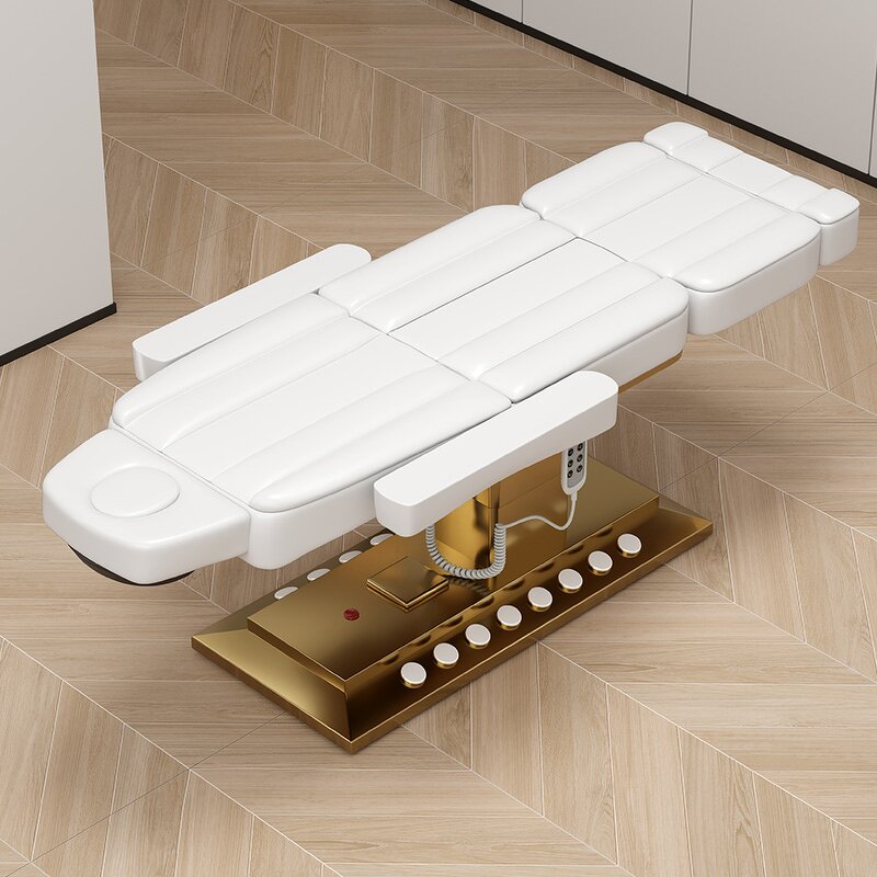 Beauty Salon Chair Manufacturer - Electric Eyelash Bed with Gold Base