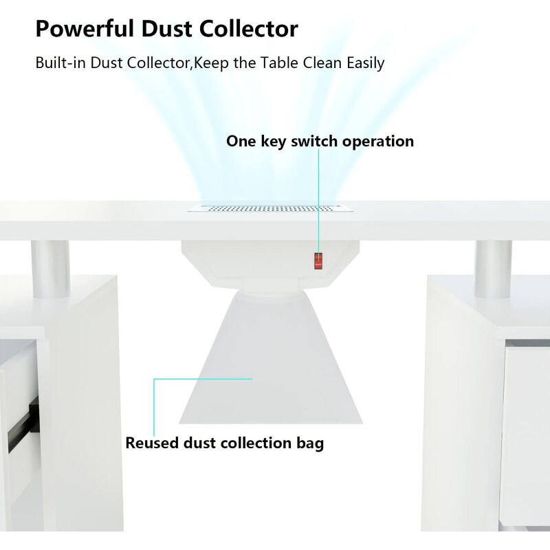 Nail Table Manufacturer - Pink Professional with Dust Collector