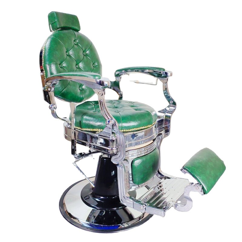 Barber Chair Manufacturer - Modern Portable Leather Green Metal