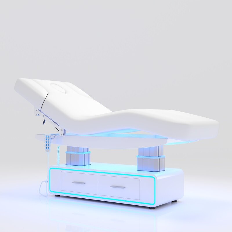 Massage Bed Manufacturer - Custom with Storage & Reclining Lash Bed