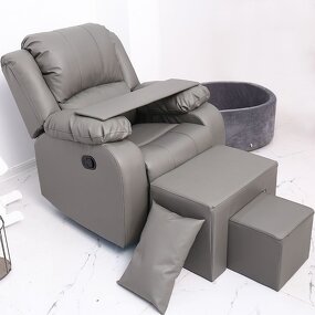 Manicure Sofa Set Manufacturer - Gray Single with Stool & Foot Bath