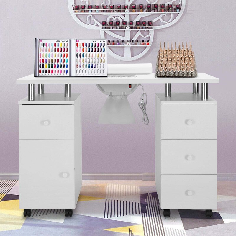 Nail Table Manufacturer - Pink Professional with Dust Collector