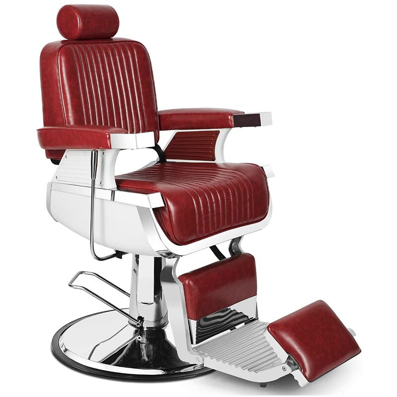 Barber Chair Manufacturer - Modern Leather Black Portable Metal
