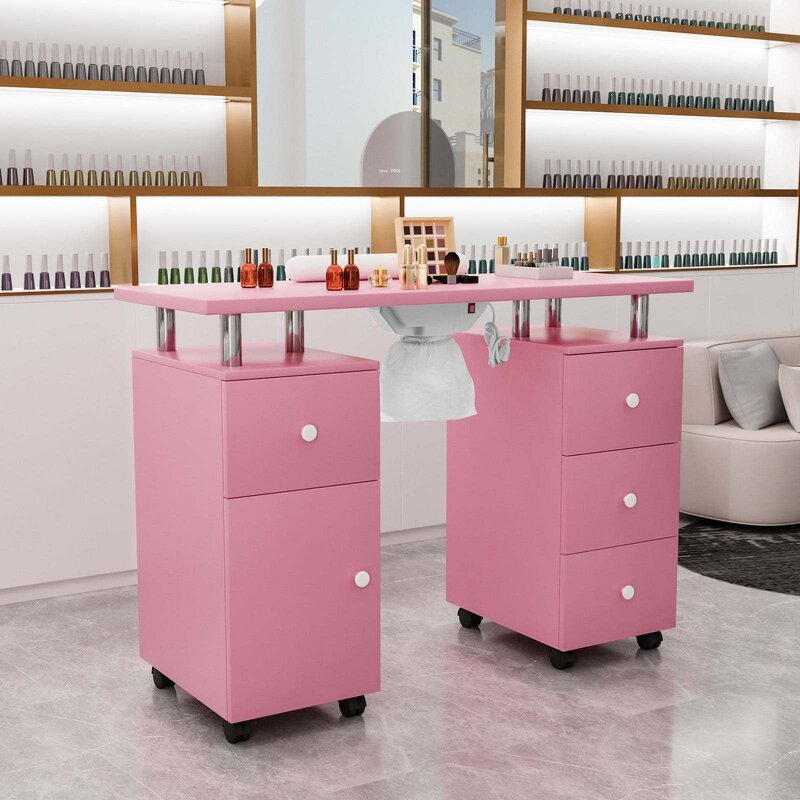 Nail Table Manufacturer - Beauty Salon Desk Wood Metal