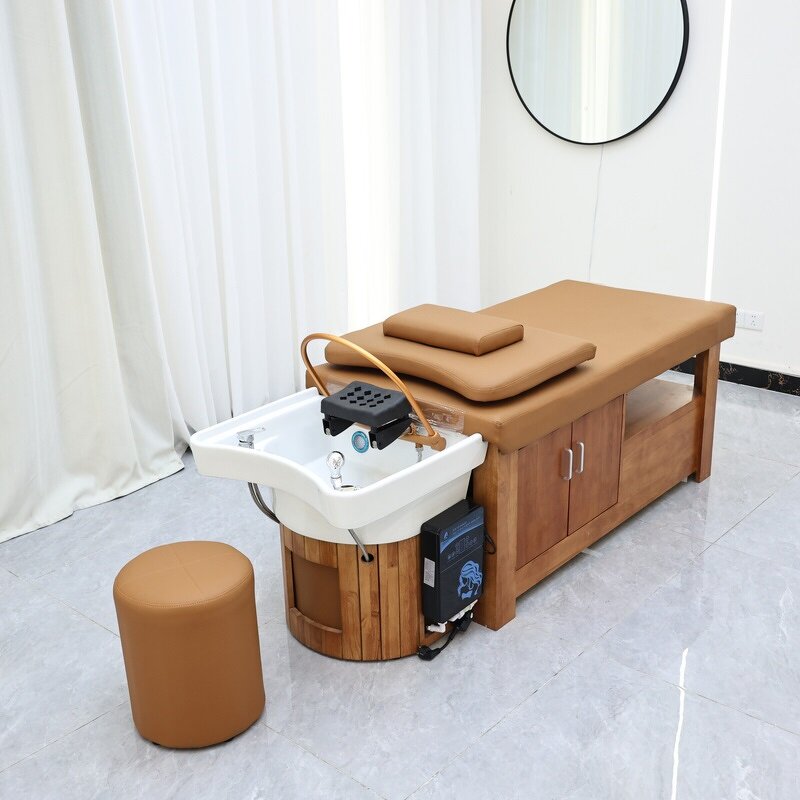 Spa Bed Manufacturer - Thai Style with Ceramic Shampoo Storage