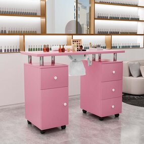 Nail Table Manufacturer - Pink Professional with Dust Collector