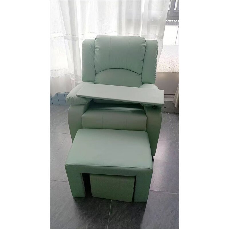 Manicure Sofa Set Manufacturer - Green Single with Stool & Foot Bath