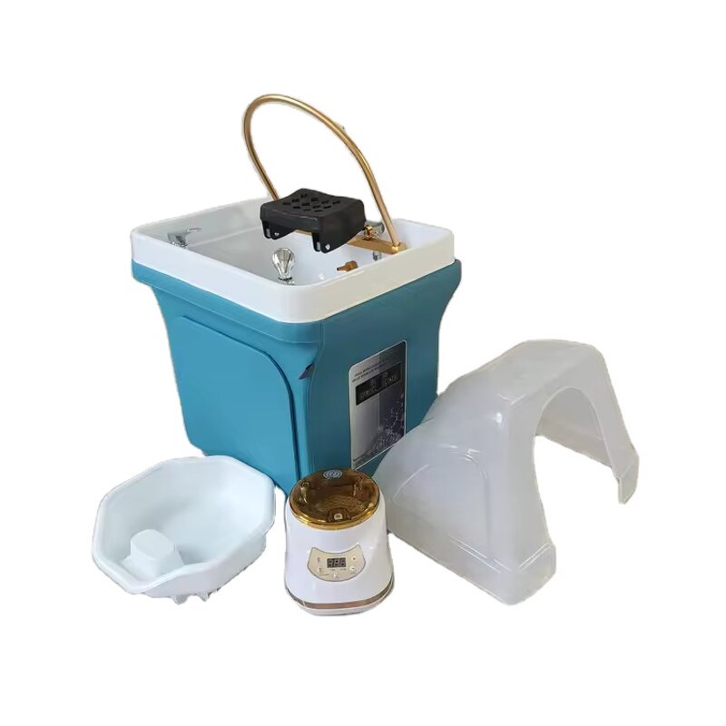 Shampoo Sink Manufacturer - Black Synthetic Leather Docking for Spa