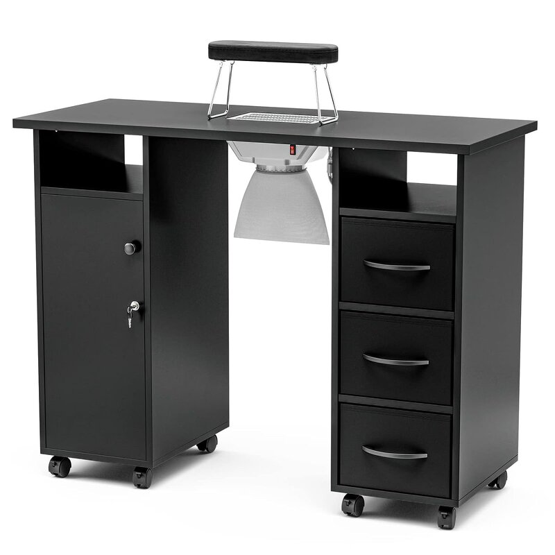 Nail Table Manufacturer - Beauty Salon Desk Wood Metal