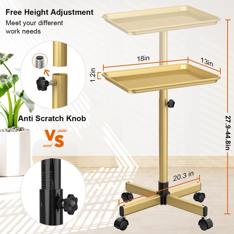 Tool Cart Manufacturer - Luxury Metal Pink Gold Tray Storage