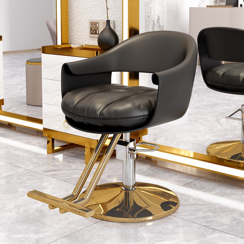 Barber Chair Manufacturer - Modern Luxury Black & Gold for Hair Salon