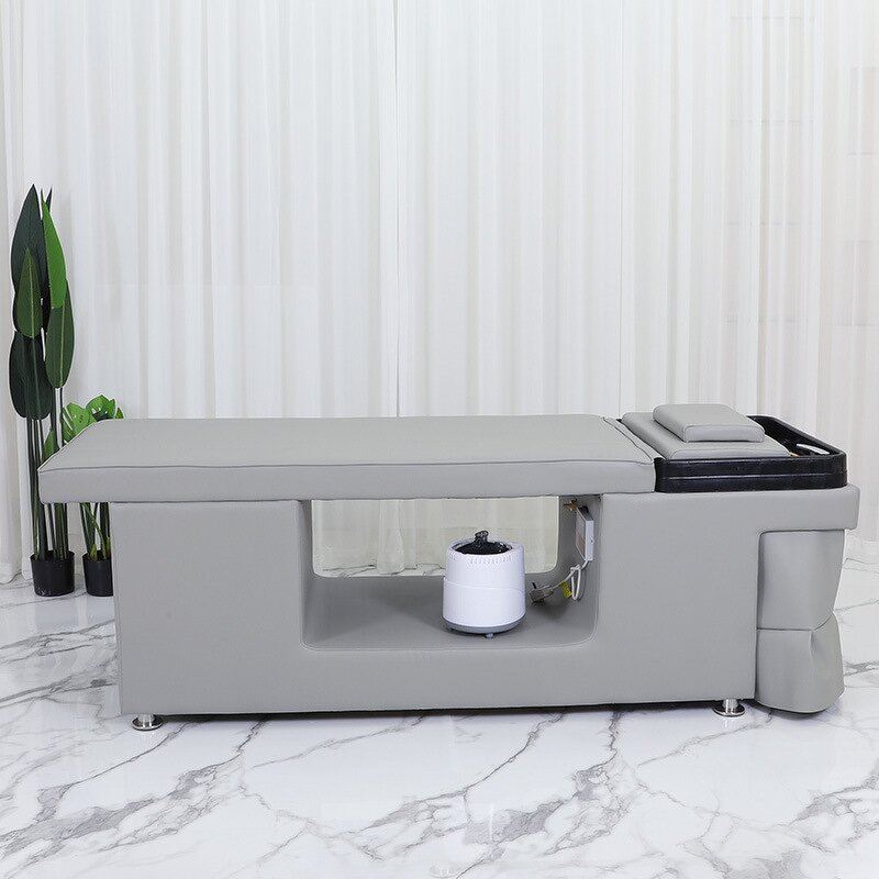 Shampoo Bed Manufacturer - Modern Synthetic Leather with Steam Spa Head