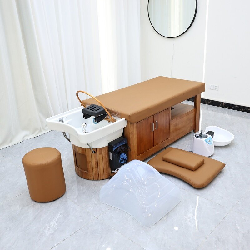 Spa Bed Manufacturer - Thai Style with Ceramic Shampoo Storage