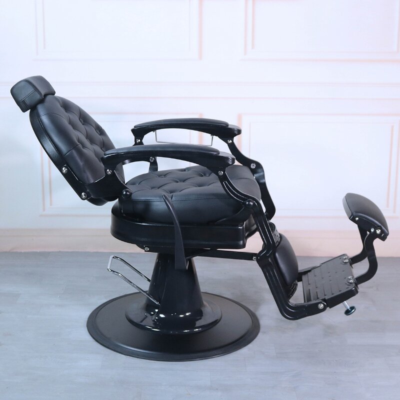 Barber Chair Manufacturer - Luxury Vintage Gold Frame Synthetic Leather