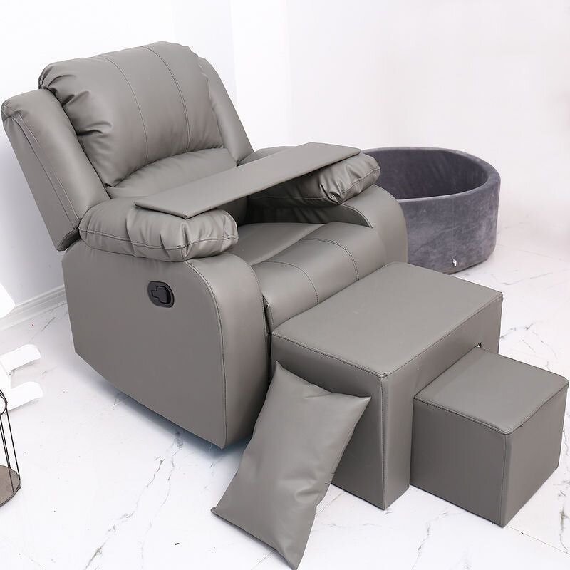Manicure Sofa Set Manufacturer - Green Single with Stool & Foot Bath