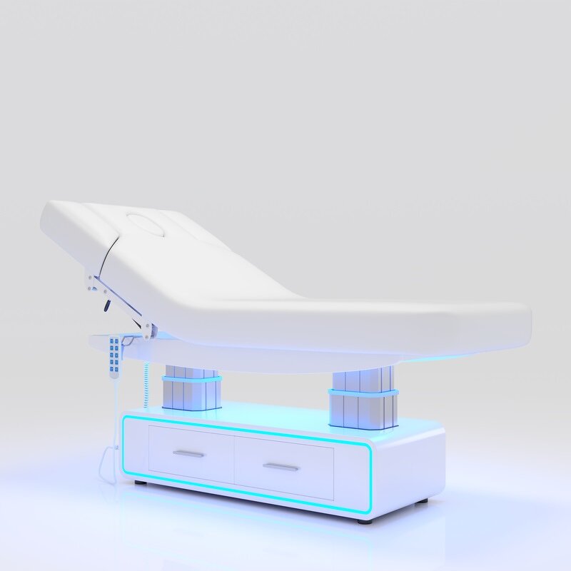 Massage Bed Manufacturer - Custom with Storage & Reclining Lash Bed