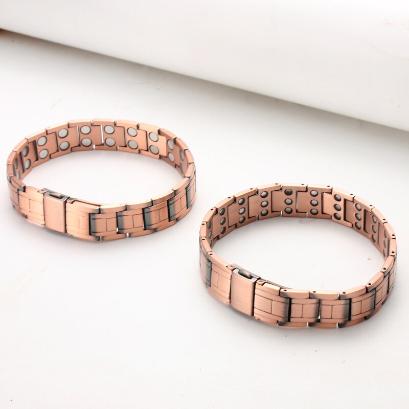 Magnetic Therapy Bracelet - Vintage 15mm Red Copper Anti-Static Watch Buckle