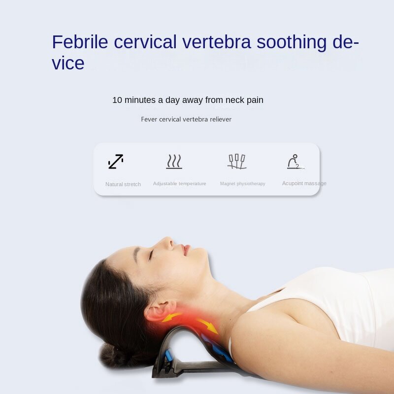 Heated Neck Stretcher - Instant Pain Relief Cervical Spine Pillow Neck Hump