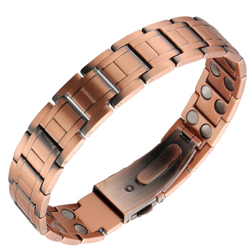 Magnetic Therapy Bracelet - Vintage 15mm Red Copper Anti-Static Watch Buckle