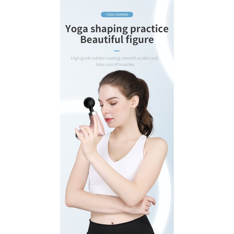 Mini Massage Gun - 8 Roll Head Body Fascia Gun Yoga Deep Muscle Relax Tool