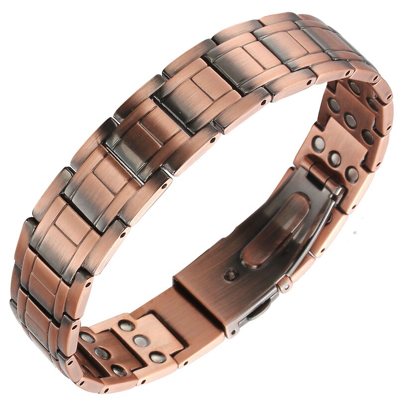 Magnetic Therapy Bracelet - Vintage 15mm Red Copper Anti-Static Watch Buckle