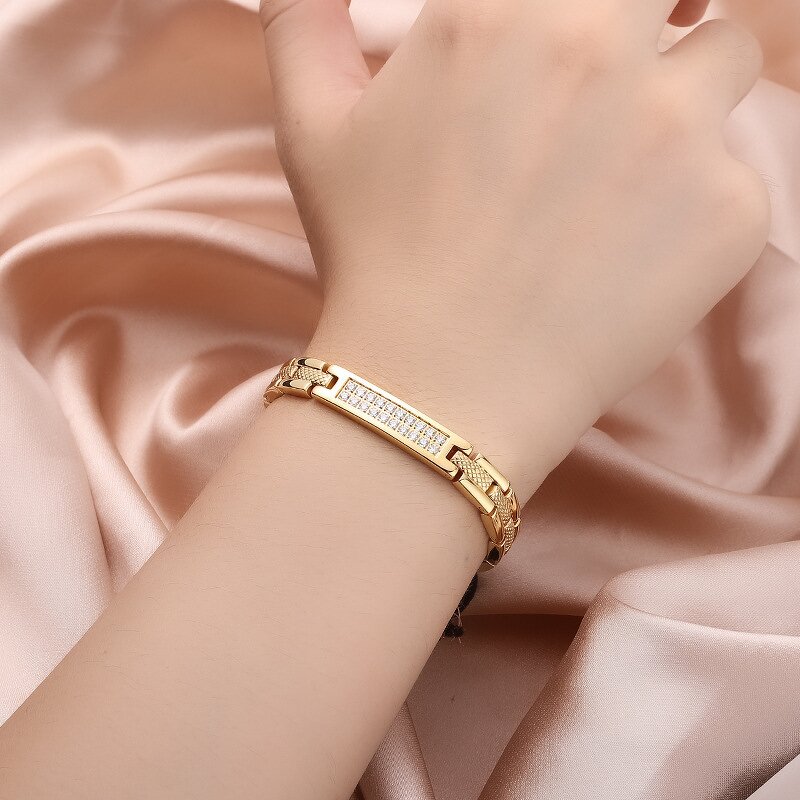Magnetic Energy Bracelet - Women Luxury Double-Row Diamond Titanium Steel