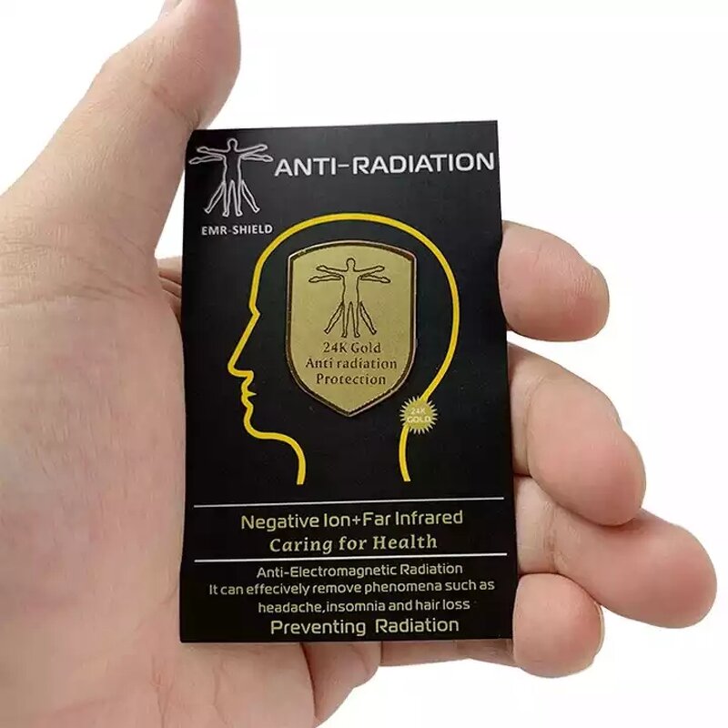 Anti Radiation Sticker - 24K Gold Negative Ion EMF Protection for Mobile Phones